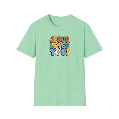 "Jesus Loves You" - Unisex Softstyle T-Shirt – Vibrant Faith-Inspired Tee