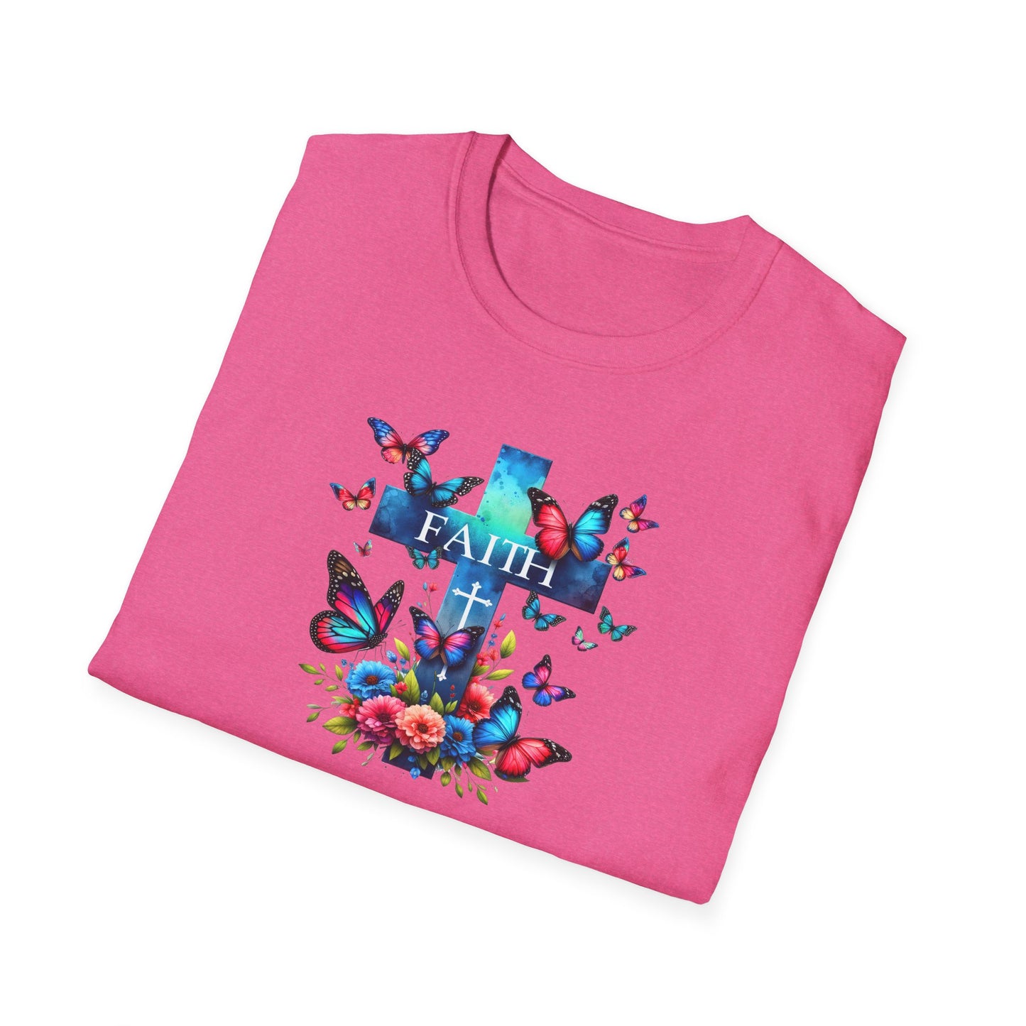 "Faith and Nature" -  Unisex T-Shirt - Christian, Butterfly Design