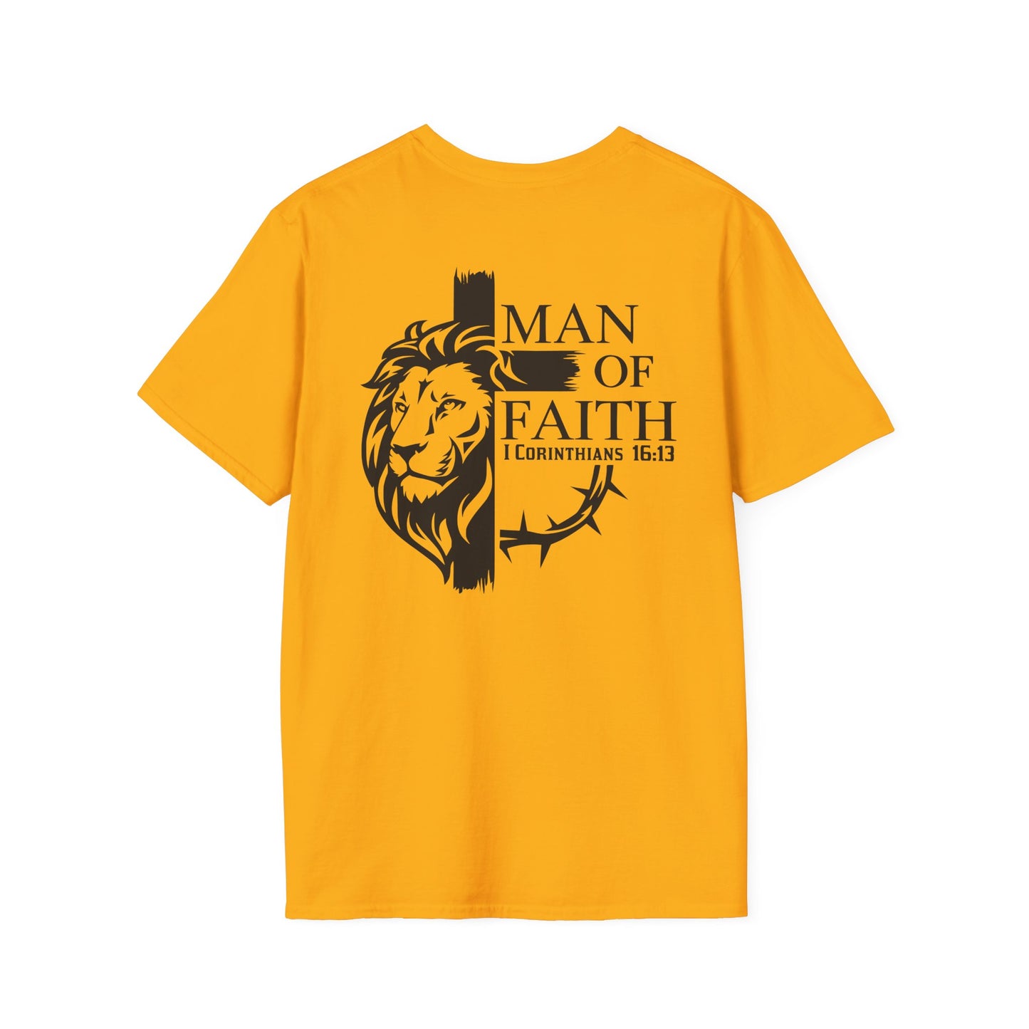 Man of Faith Back PrintUnisex Softstyle T-Shirt