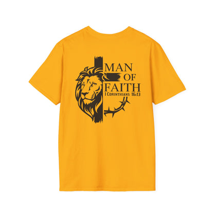 Man of Faith Back PrintUnisex Softstyle T-Shirt