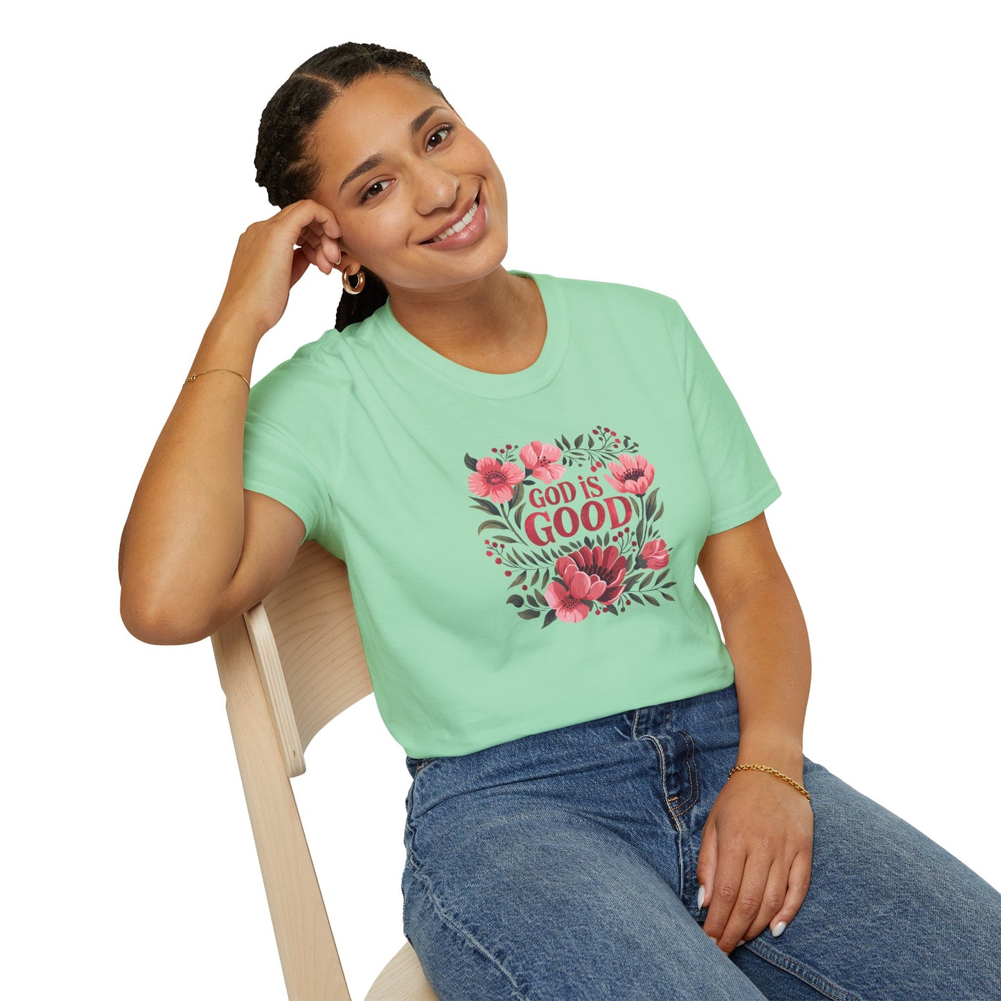 Floral "God is Good" - T-Shirt for Inspirational Wear