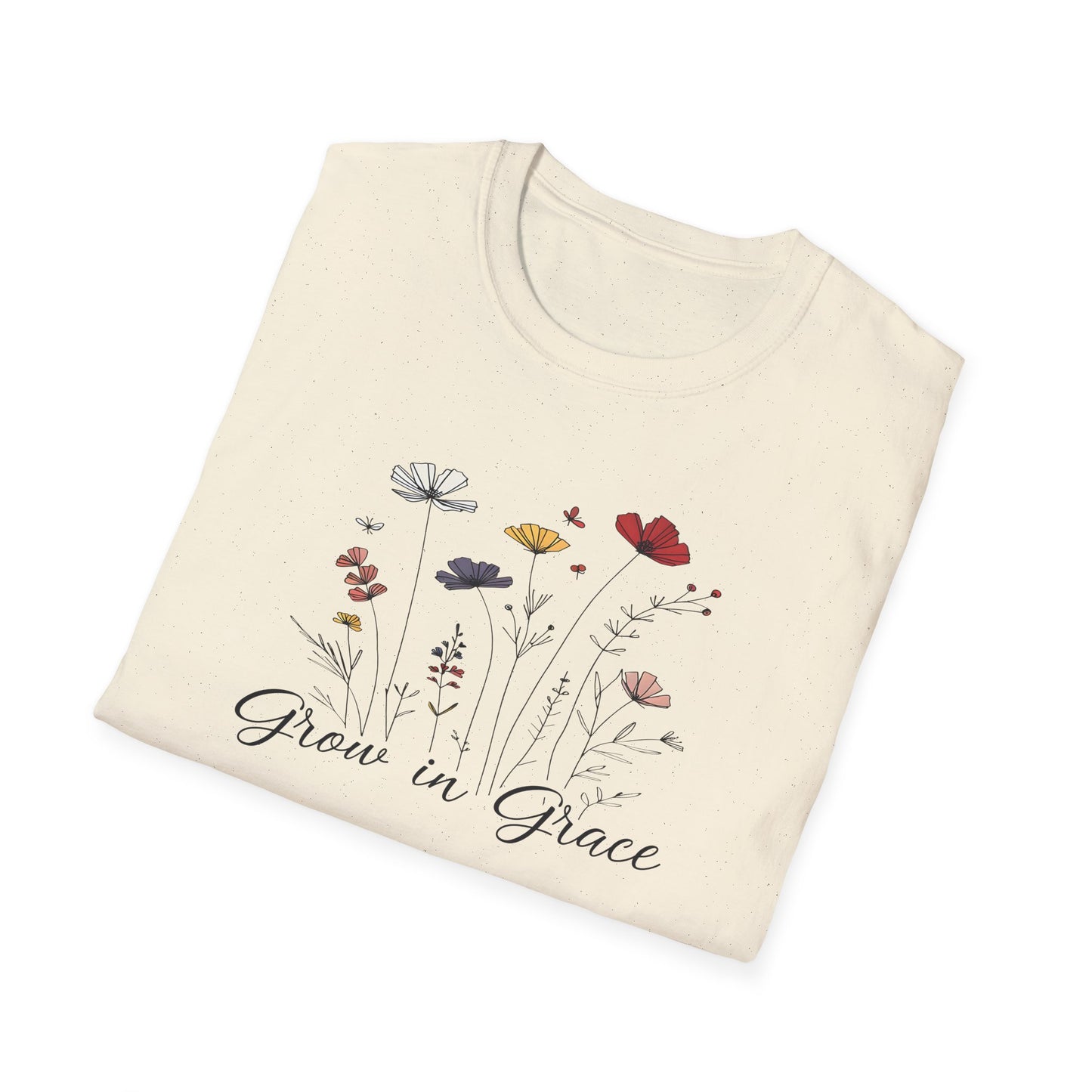 "Grow in Grace" Daisies - Unisex Softstyle T-Shirt