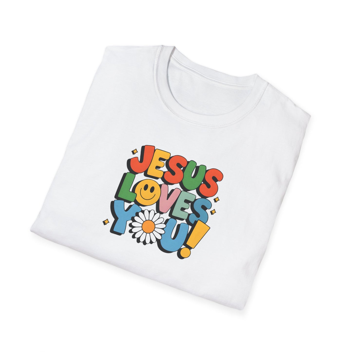 "Jesus Loves You" - Unisex Softstyle T-Shirt – Vibrant Faith-Inspired Tee