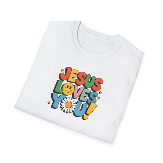 "Jesus Loves You" - Unisex Softstyle T-Shirt – Vibrant Faith-Inspired Tee