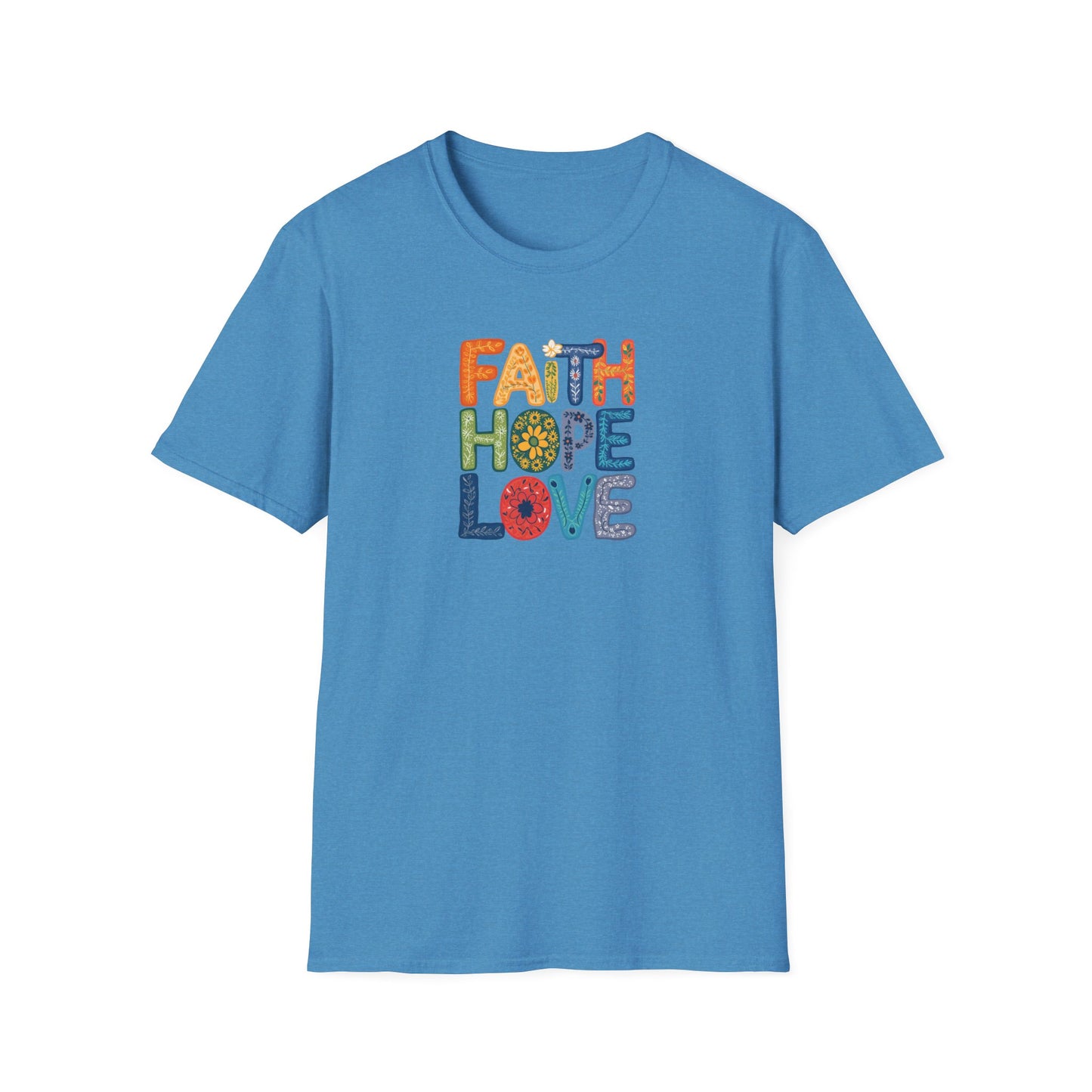 "Faith Hope Love" - Unisex Softstyle T-Shirt - Inspirational Graphic Tee