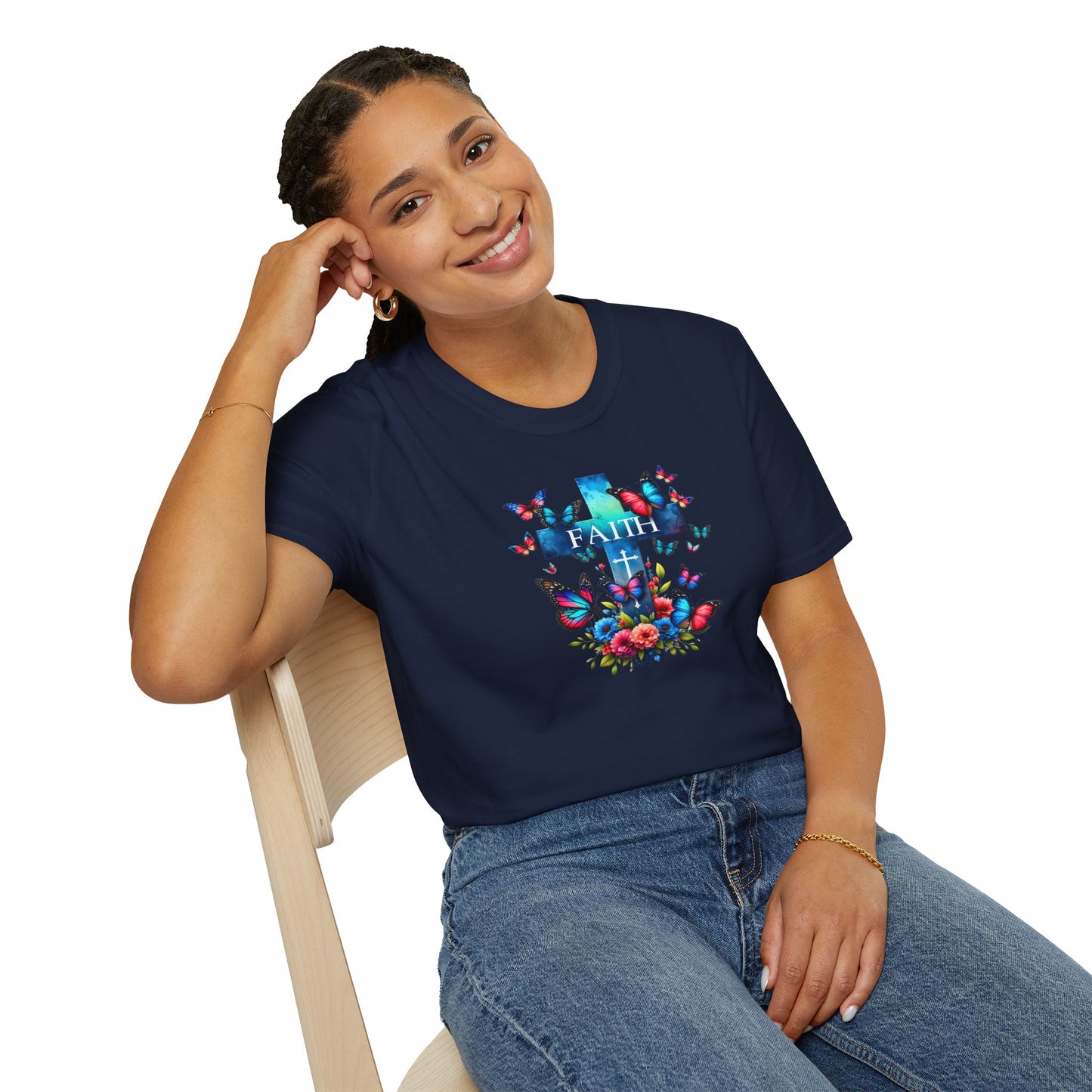"Faith and Nature" -  Unisex T-Shirt - Christian, Butterfly Design