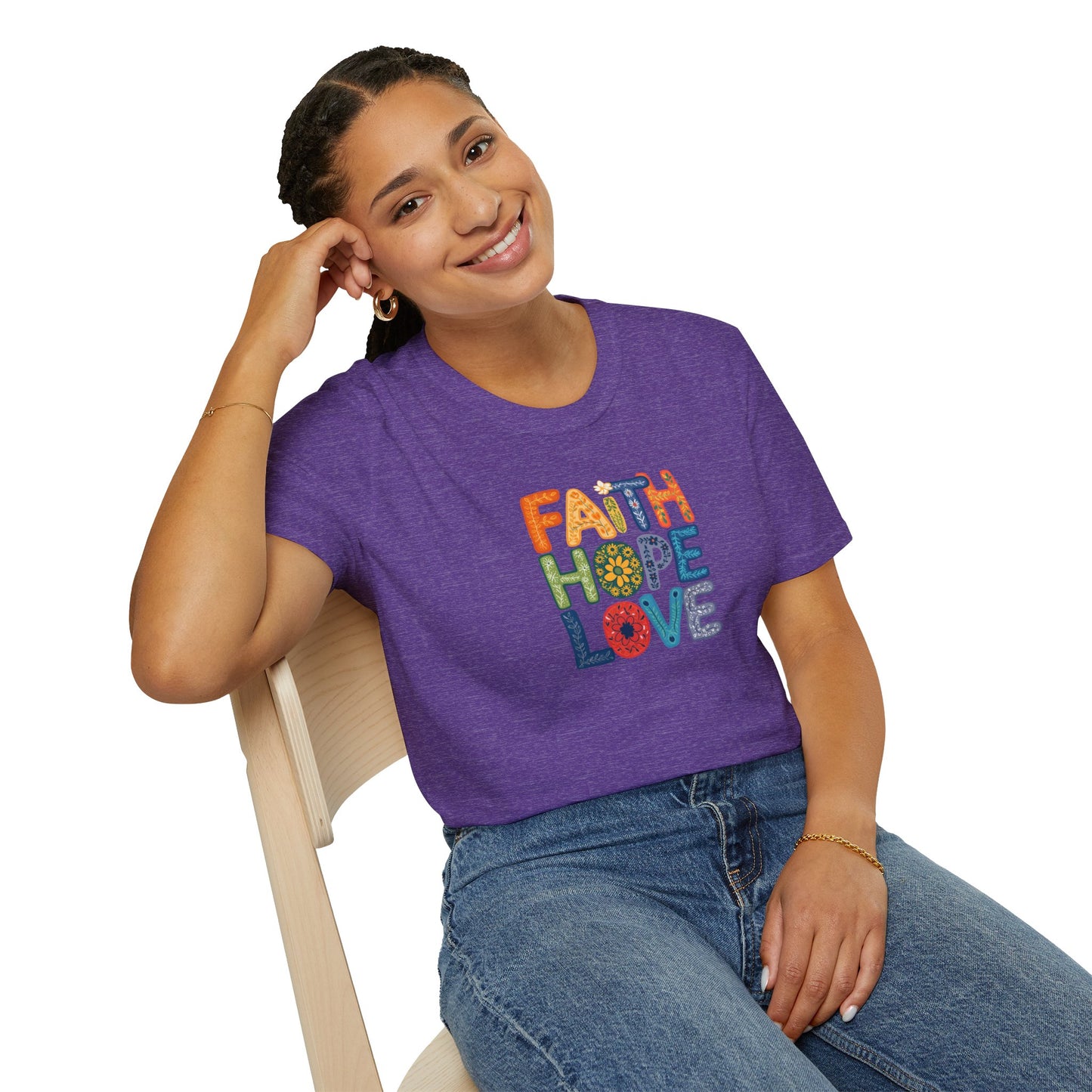 "Faith Hope Love" - Unisex Softstyle T-Shirt - Inspirational Graphic Tee
