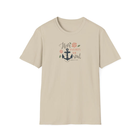 "Hope Anchors the Soul"  Unisex Softstyle T-Shirt