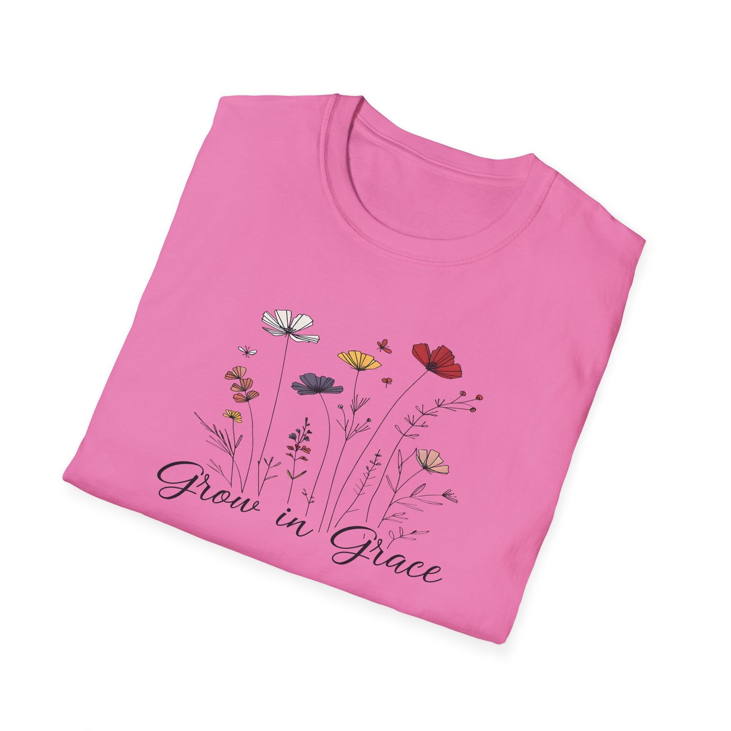 "Grow in Grace" Daisies - Unisex Softstyle T-Shirt