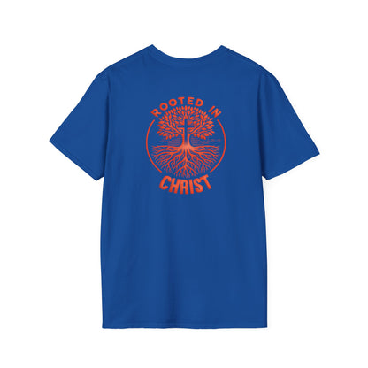 "Rooted In Christ" Back Print Unisex Softstyle T-Shirt