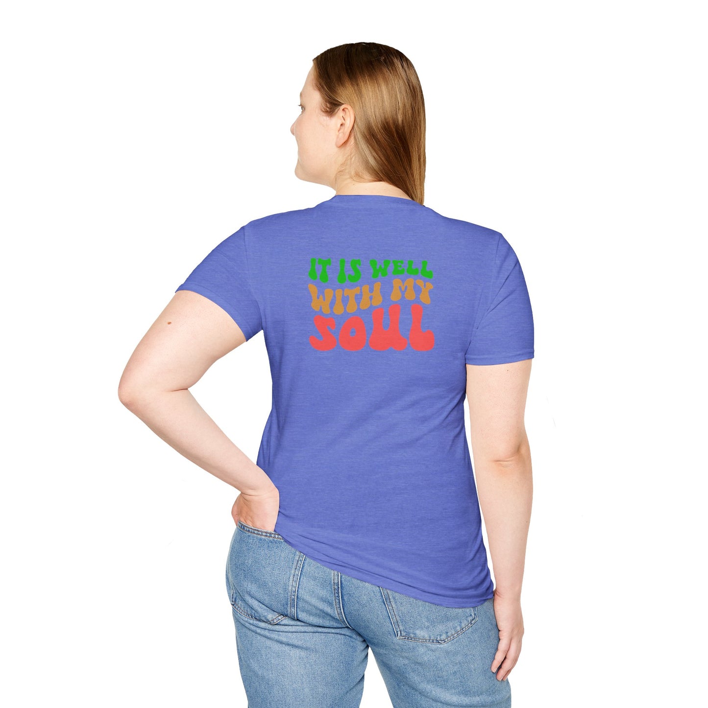"It Is Well With My Soul" Back - Unisex Softstyle T-Shirt