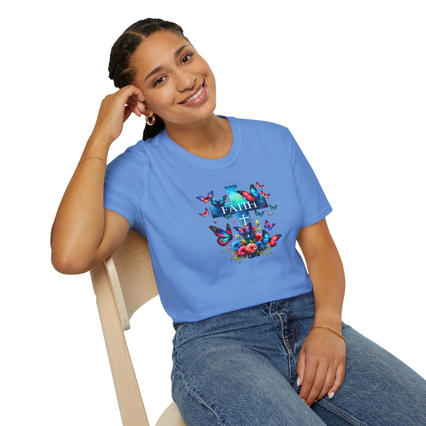 "Faith and Nature" -  Unisex T-Shirt - Christian, Butterfly Design