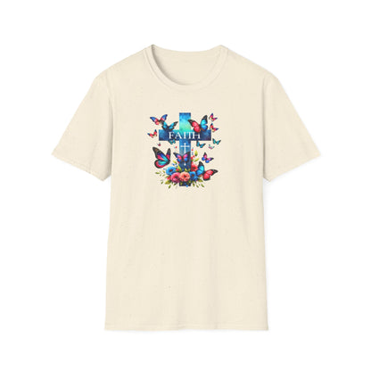 "Faith and Nature" -  Unisex T-Shirt - Christian, Butterfly Design
