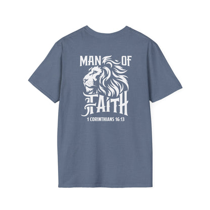Man of Faith 1 Corth Back Print  Unisex Softstyle T-Shirt