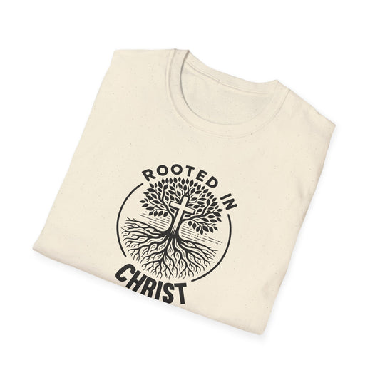 "Rooted In Christ" Front Print Unisex Softstyle T-Shirt