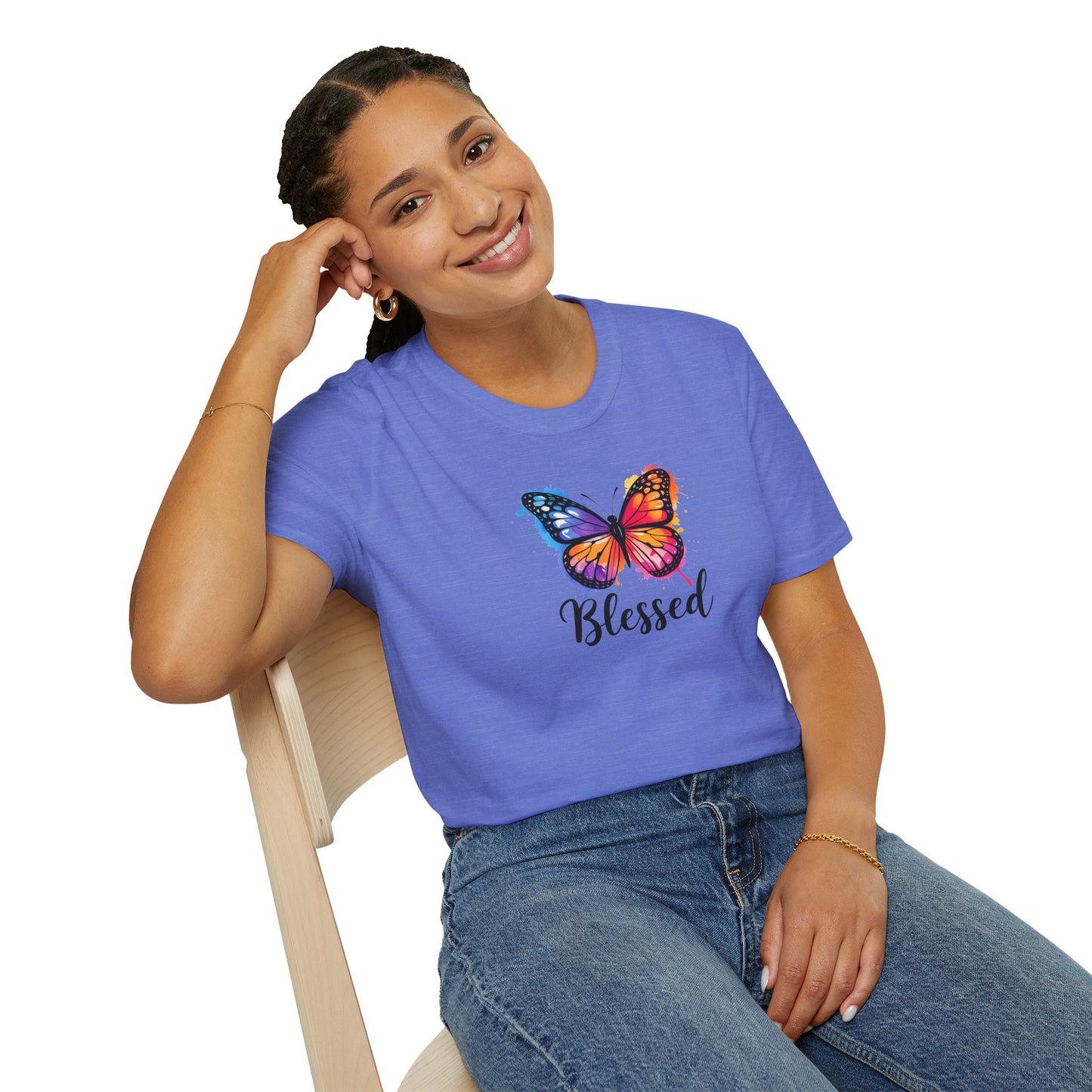 Color Splat Butterfly Unisex Softstyle T-Shirt