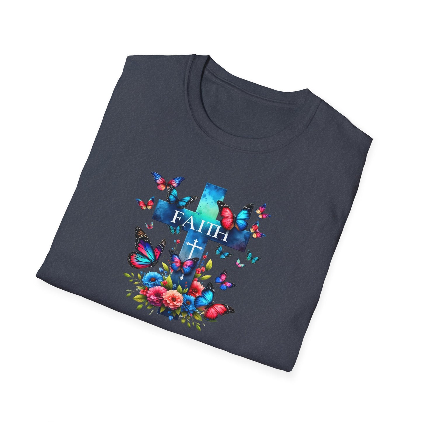 "Faith and Nature" -  Unisex T-Shirt - Christian, Butterfly Design