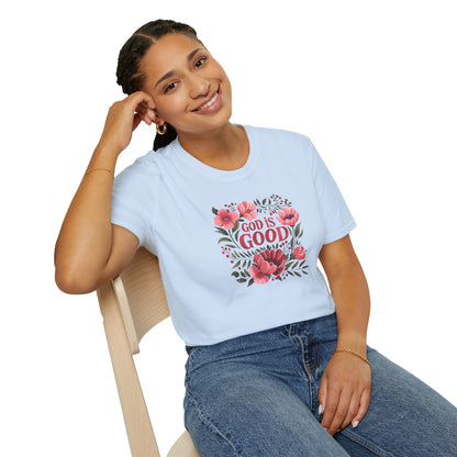 Floral "God is Good" - T-Shirt for Inspirational Wear