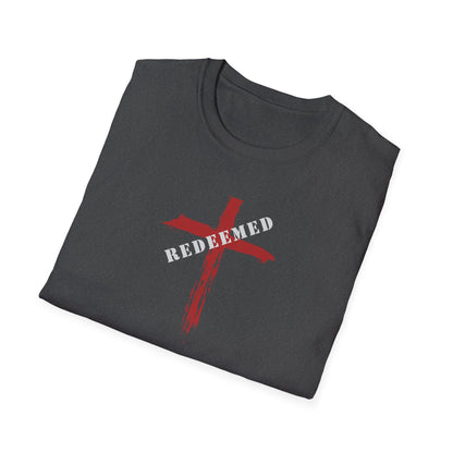 "Redeemed" Relays the message that God has paid the price for my sins through His Son's sacrifice Unisex Softstyle T-Shirt