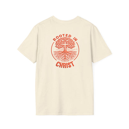 "Rooted In Christ" Back Print Unisex Softstyle T-Shirt