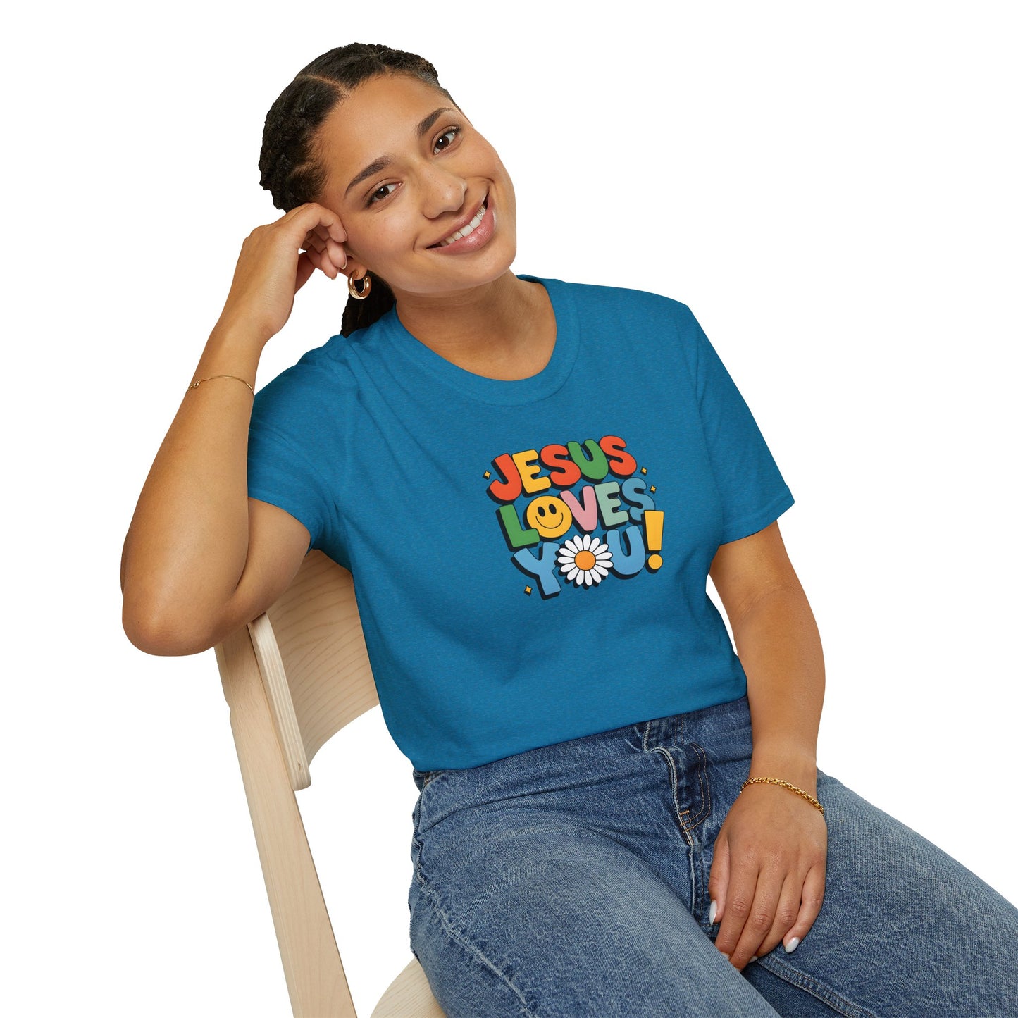 "Jesus Loves You" - Unisex Softstyle T-Shirt – Vibrant Faith-Inspired Tee