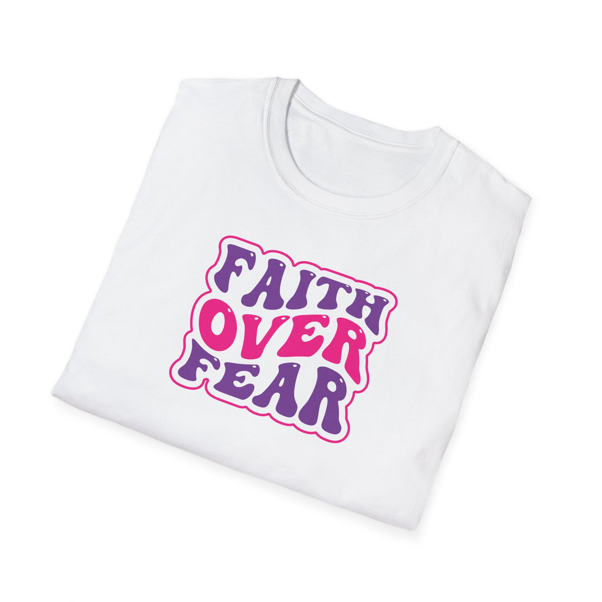 "Faith Over Fear" Groovy Unisex Softstyle T-Shirt