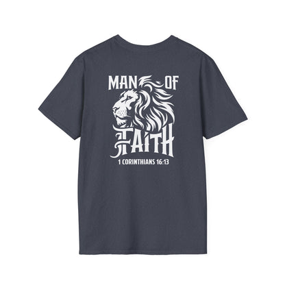 Man of Faith 1 Corth Back Print  Unisex Softstyle T-Shirt