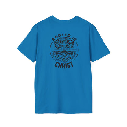 "Rooted In Christ" Back Print Unisex Softstyle T-Shirt
