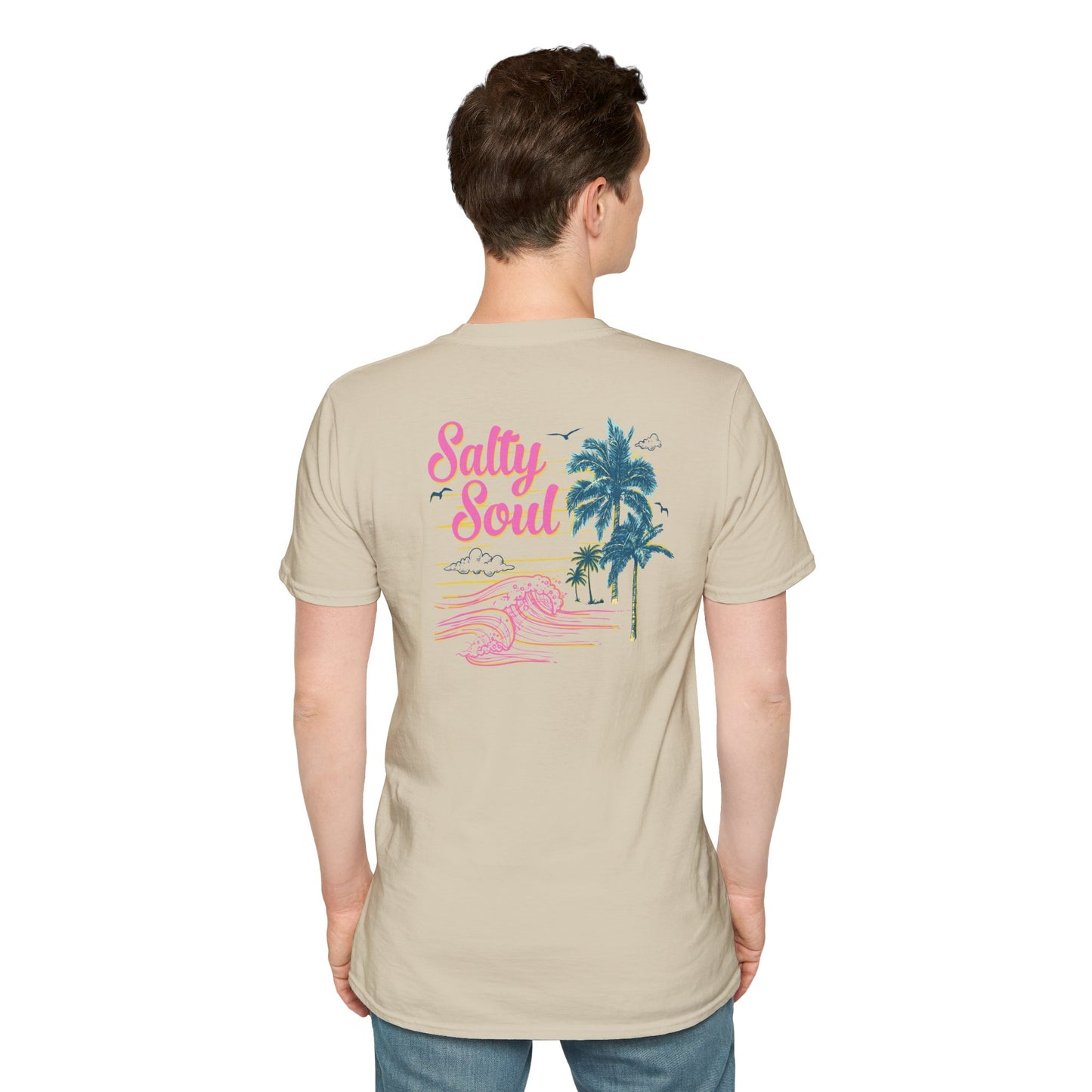 "Salty Soul" Back Print Unisex Softstyle T-Shirt