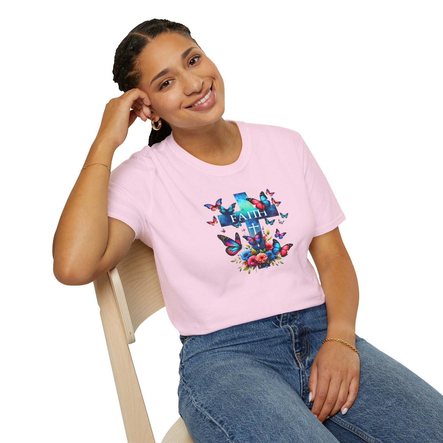 "Faith and Nature" -  Unisex T-Shirt - Christian, Butterfly Design