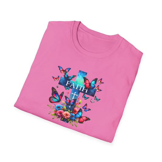 "Faith and Nature" -  Unisex T-Shirt - Christian, Butterfly Design