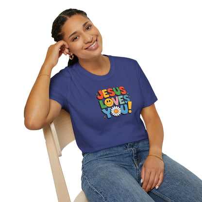 "Jesus Loves You" - Unisex Softstyle T-Shirt – Vibrant Faith-Inspired Tee