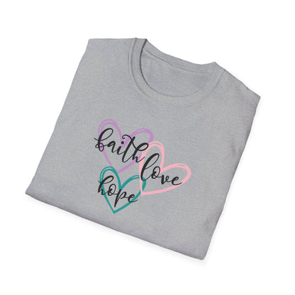"Faith Love Hope"Unisex Softstyle T-Shirt
