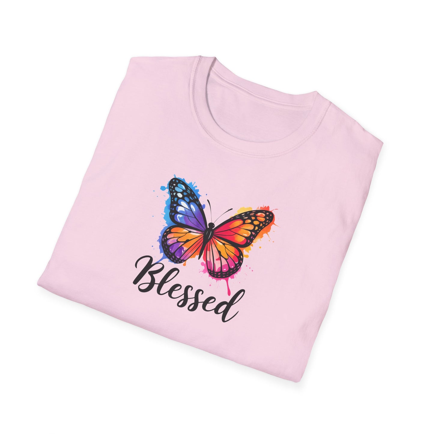 Color Splat Butterfly Unisex Softstyle T-Shirt