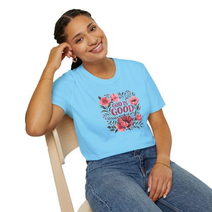Floral "God is Good" - T-Shirt for Inspirational Wear