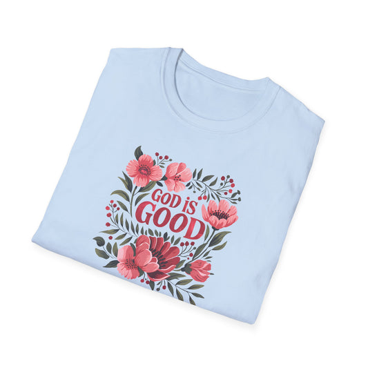 Floral "God is Good" - T-Shirt for Inspirational Wear