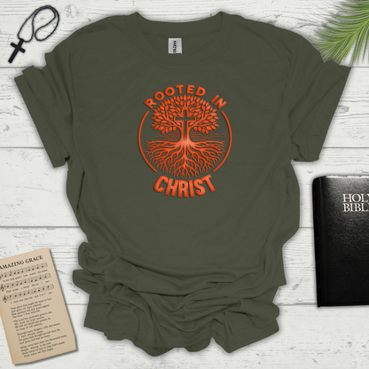 "Rooted in Christ" Orange Graphic T-Shirt