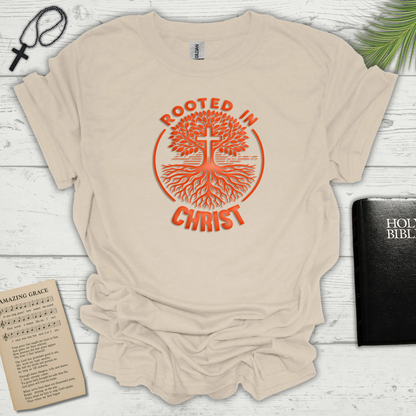 "Rooted in Christ" Orange Graphic T-Shirt