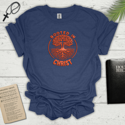 "Rooted in Christ" Orange Graphic T-Shirt