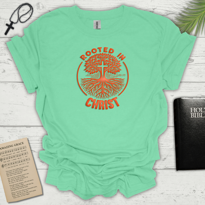 "Rooted in Christ" Orange Graphic T-Shirt