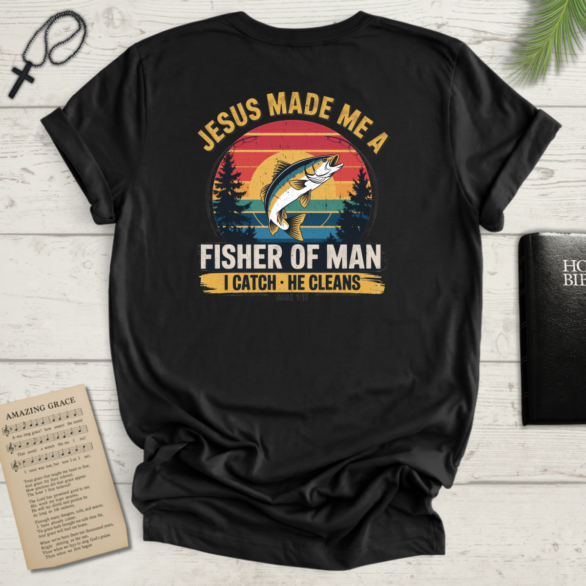 "Fisher of Man" Back Print - Softstyle T-Shirt
