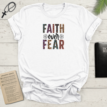 "Faith Over Fear" Leopard Design T-Shirt