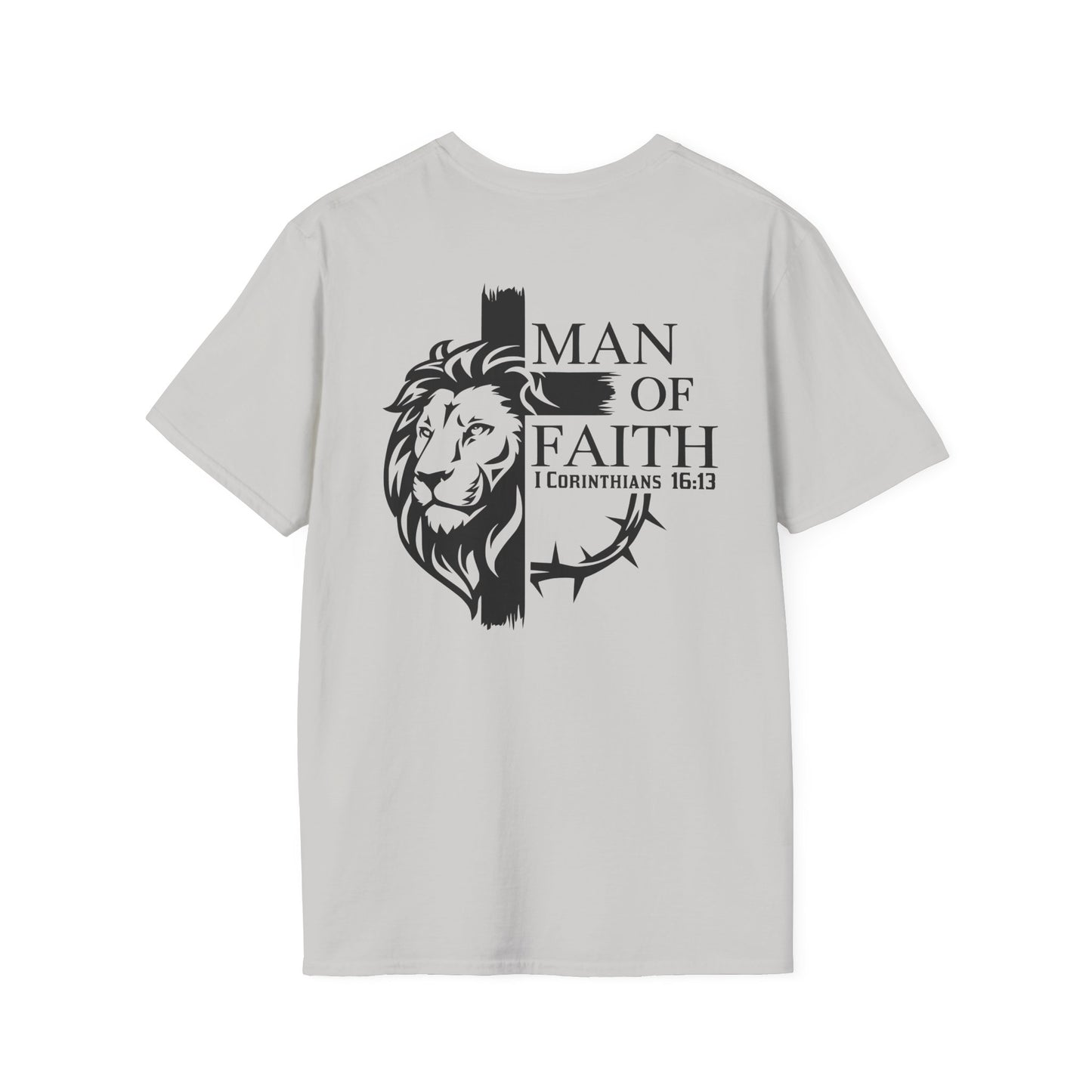 Man of Faith Back PrintUnisex Softstyle T-Shirt