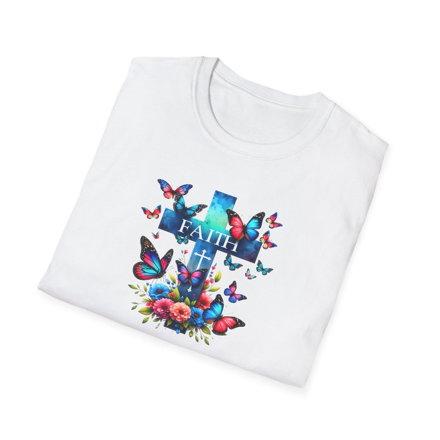 "Faith and Nature" -  Unisex T-Shirt - Christian, Butterfly Design