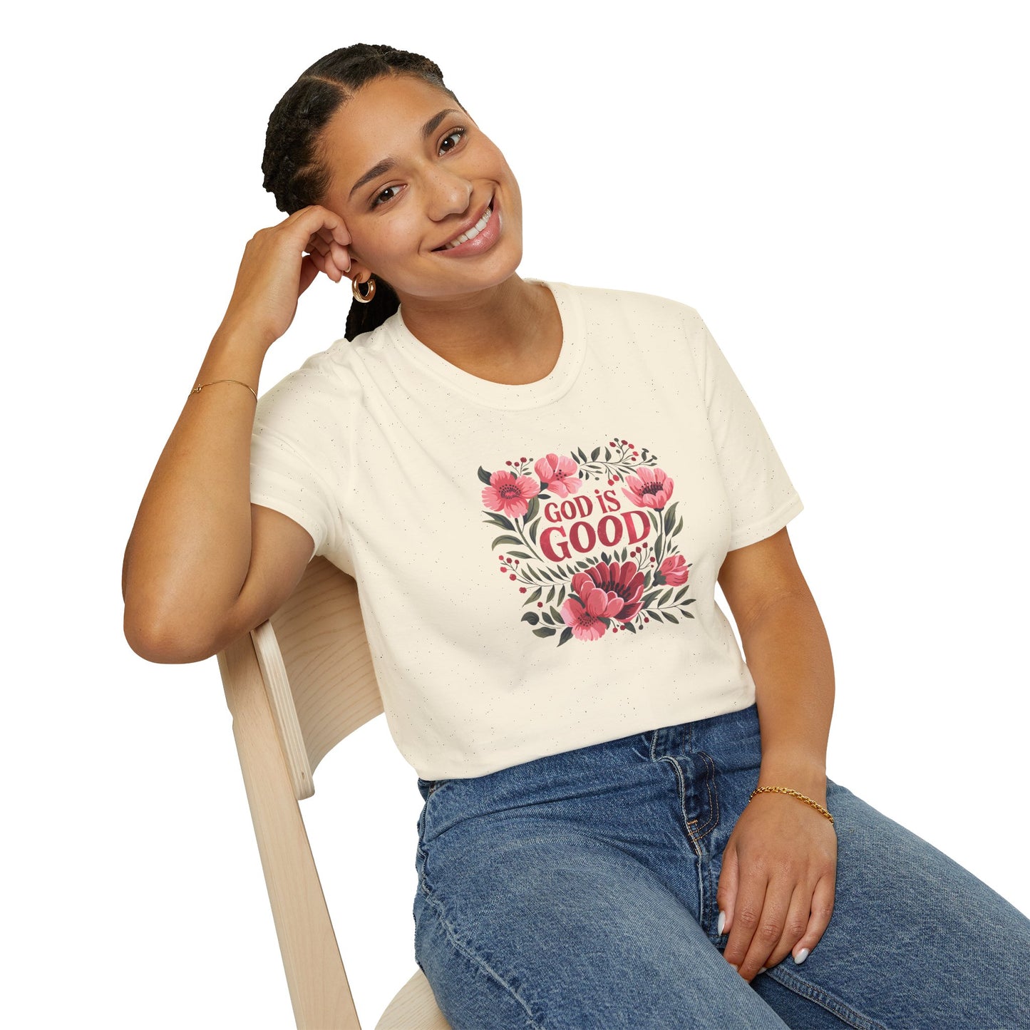 Floral "God is Good" - T-Shirt for Inspirational Wear