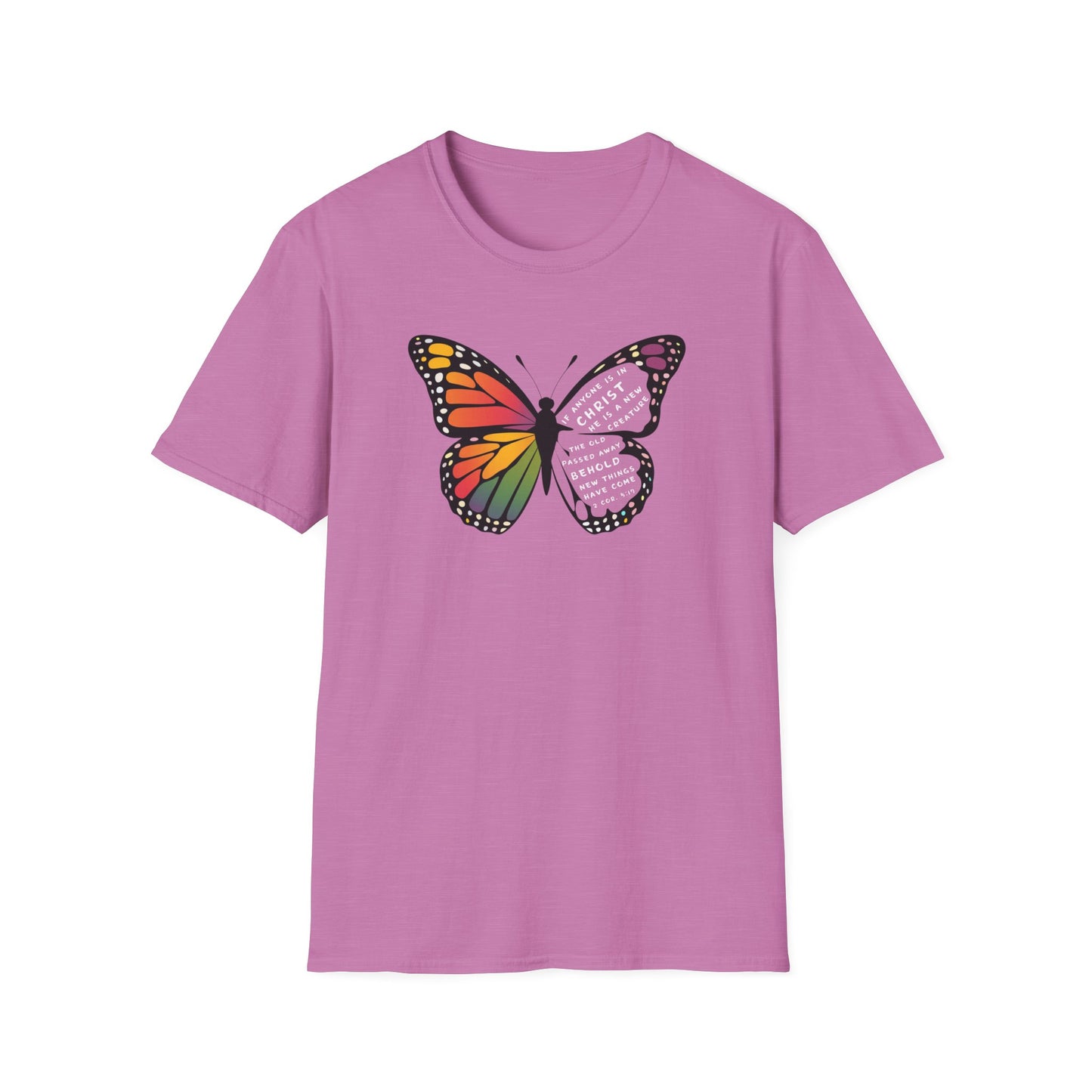 Bold & Colorful “New in Christ” Bible Verse Tee Unisex Softstyle T-Shirt