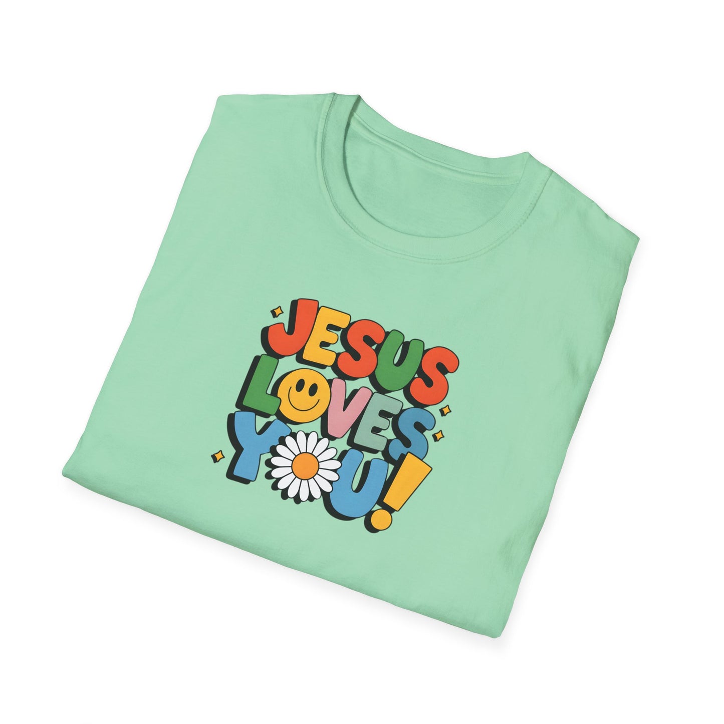 "Jesus Loves You" - Unisex Softstyle T-Shirt – Vibrant Faith-Inspired Tee