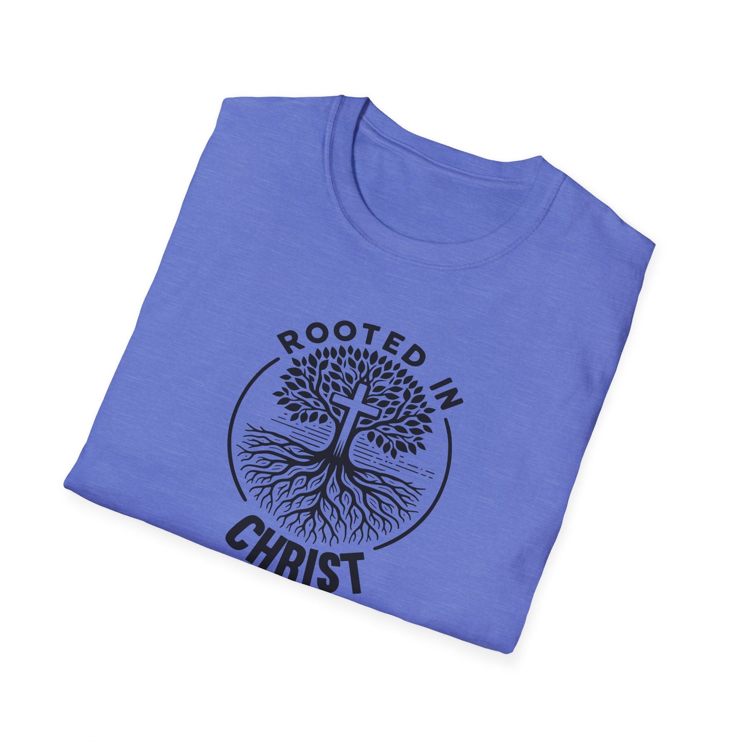 "Rooted In Christ" Front Print Unisex Softstyle T-Shirt