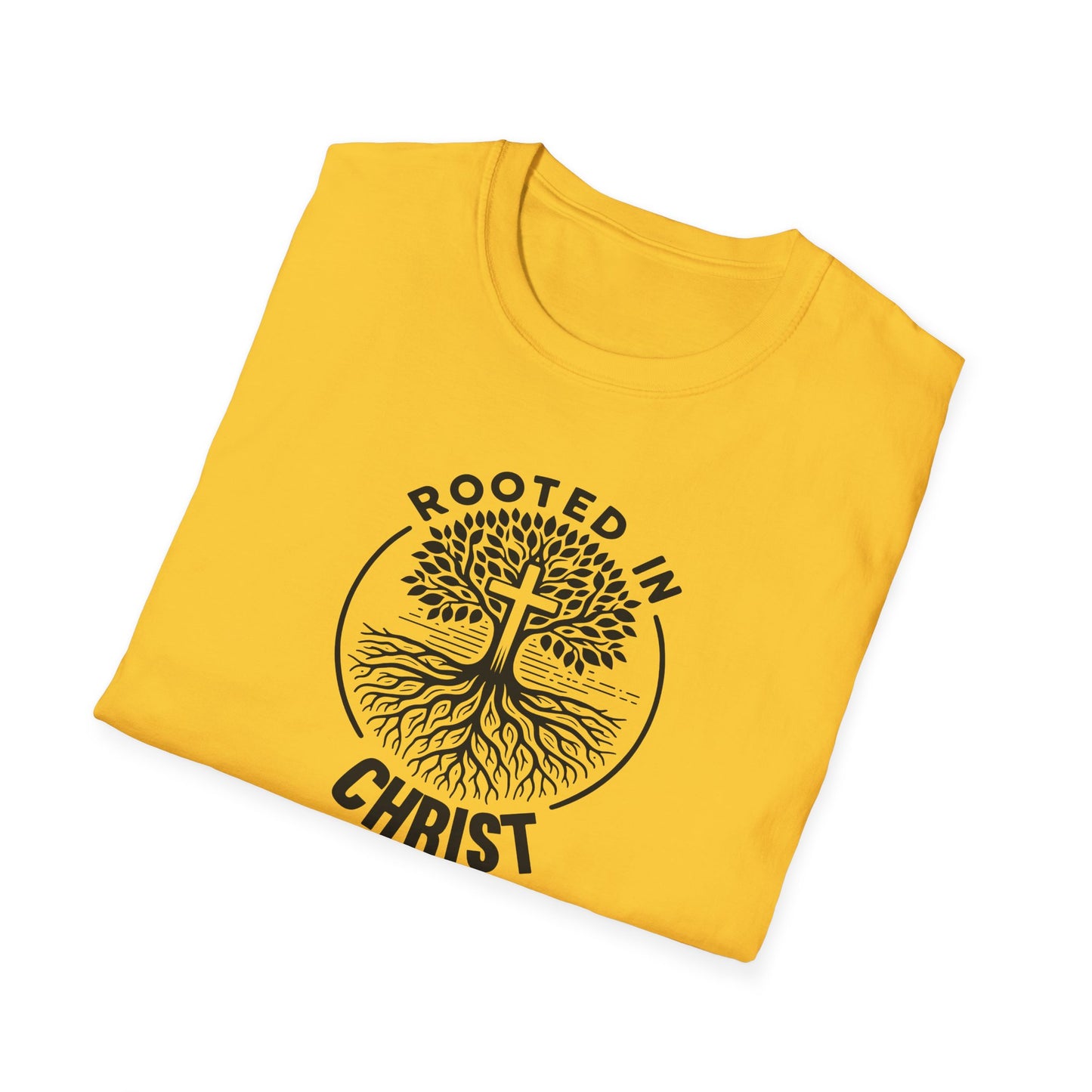 "Rooted In Christ" Front Print Unisex Softstyle T-Shirt