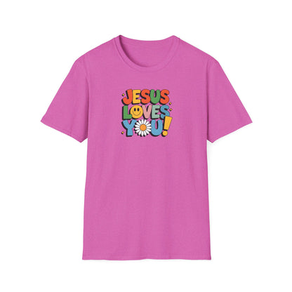 "Jesus Loves You" - Unisex Softstyle T-Shirt – Vibrant Faith-Inspired Tee
